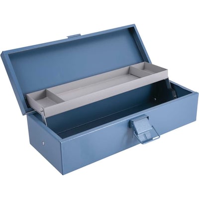 Caixa metálica para ferramentas, tipo baú, com bandeja, com 40 cm, 140