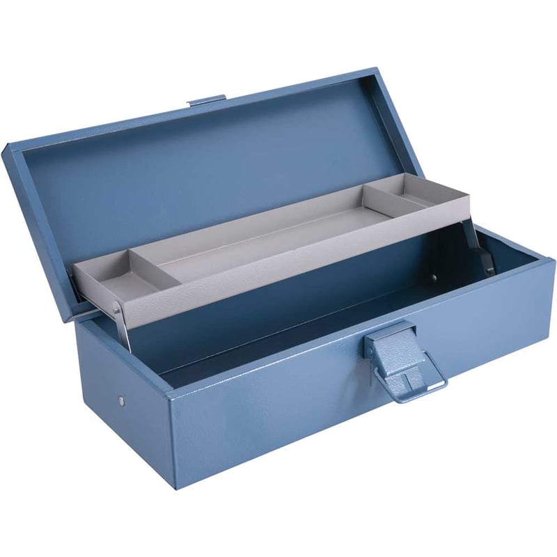 Caixa metálica para ferramentas, tipo baú, com bandeja, com 40 cm, 140