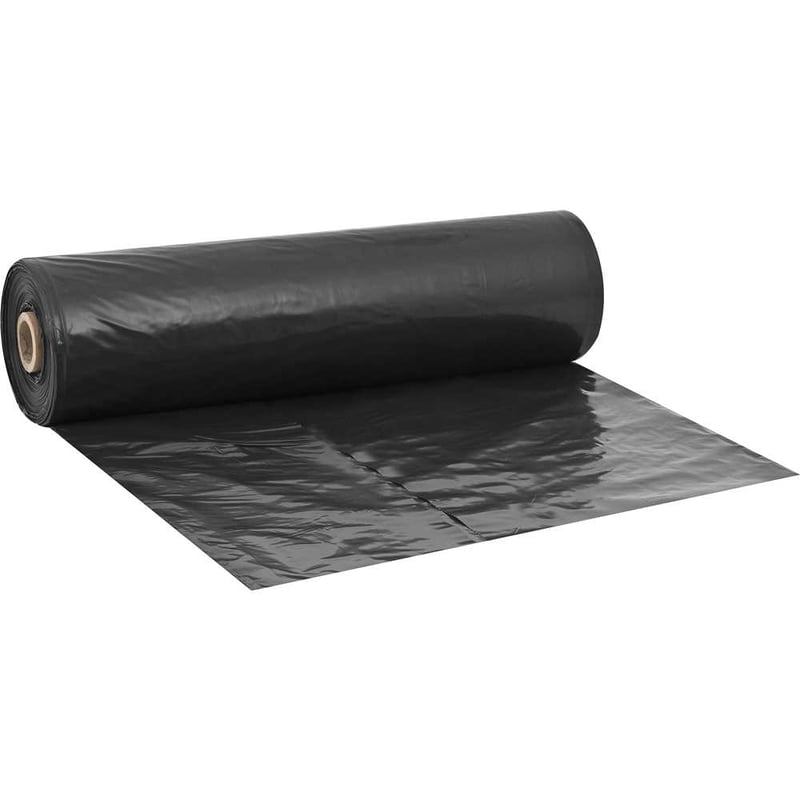 Lona plástica preta, 10 m x 50 m, 75 kg