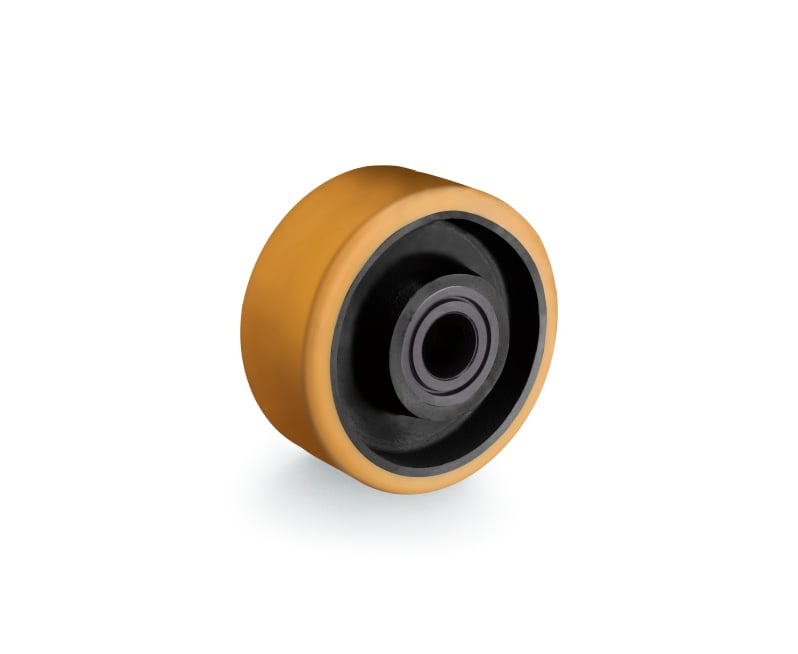 Roda 3", de poliuretano moldado, amarela, R 312 UF RODCAR