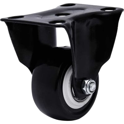 Rodízio fixo leve 1.5/8", série black, branco e preto, 30 kg