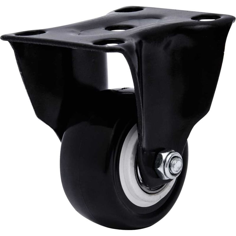 Rodízio fixo leve 1.5/8", série black, branco e preto, 30 kg