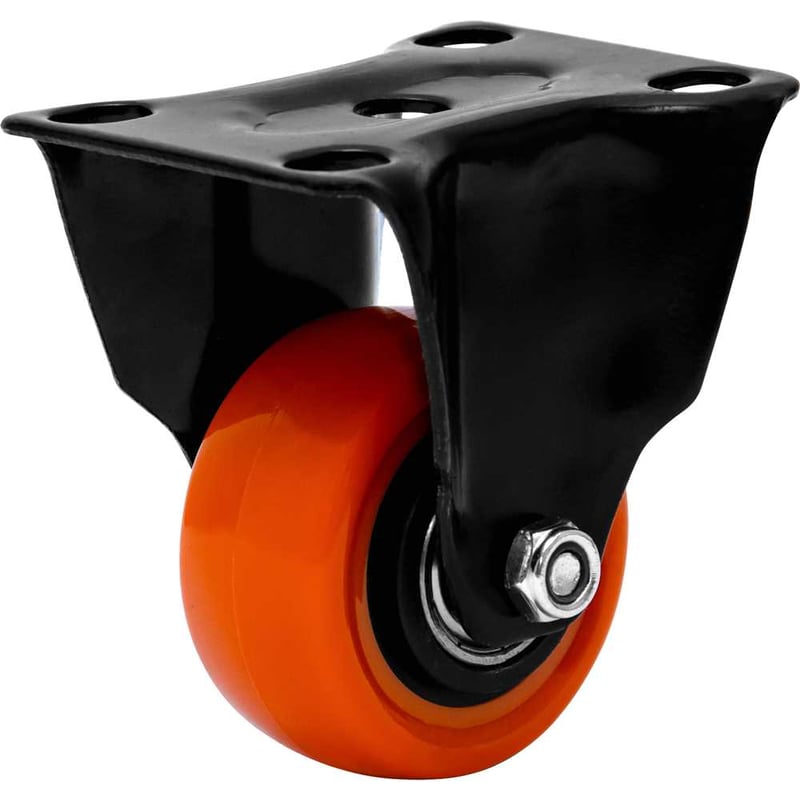 Rodízio fixo leve 1.5/8", série black, roda laranja, 30 kg
