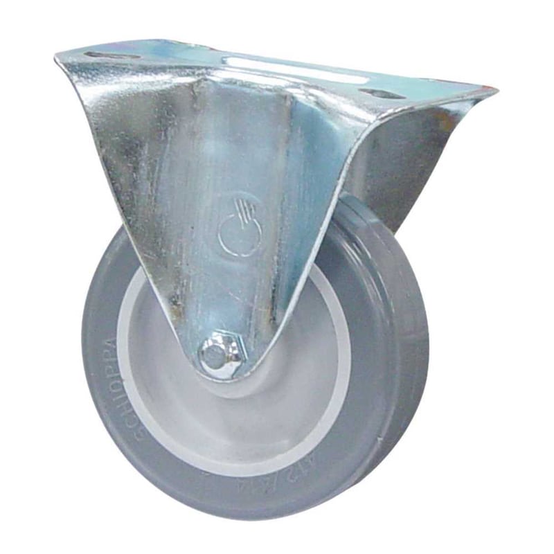 Rodízio fixo industrial leve 4", de resina termoplástica, cinza, FL 412 BP