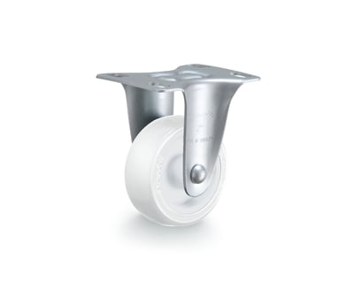 Rodízio fixo industrial leve 2", de nylon, branco, FLR 210 NN, RODCAR
