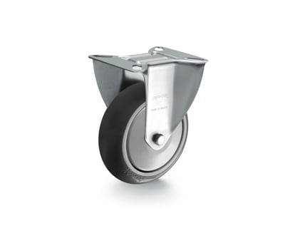 Rodízio fixo industrial leve 4", de resina termoplástica, cinza, FLR 412 BPNC, RODCAR