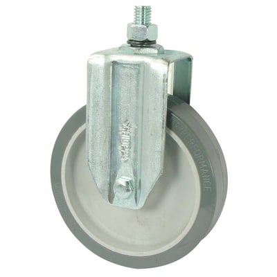 Rodízio fixo leve 5", de resina termoplástica, cinza, com rosca, FLE 512 BP