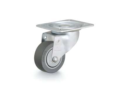 Rodízio giratório 3", de resina termoplástica, cinza, GLR 312 BPC, RODCAR