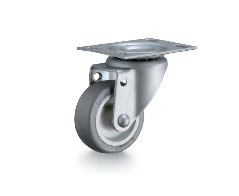 Rodízio giratório 2", de resina termoplástica, cinza, GLR 210 BP, RODCAR