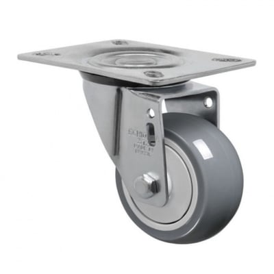 Rodízio giratório 3", de resina termoplástica, cinza, GL 312 BP