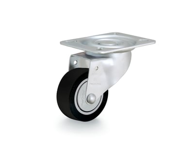 Rodízio giratório leve 3", de polipropileno, preto, GLR 312 PPC, RODCAR