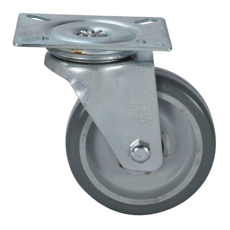 Rodízio giratório 5", de resina termoplástica, cinza, GL 514 BPN