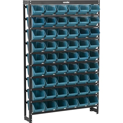 Estante metálica, com gaveteiros modelo prático azul, 54/5