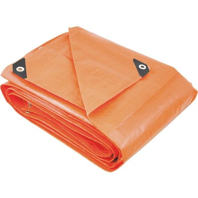 Lona reforçada de polietileno laranja 14 m x 10 m, VONDER PLUS