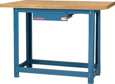 Bancada industrial multiuso, 110 cm x 60 cm x 85,2 cm, 1 gaveta, aço carbono com tampo de pinus, NB-1