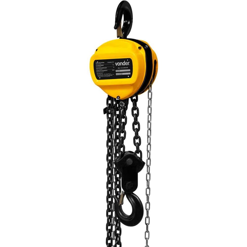 Talha manual, 2 toneladas (2 tf), elevação 3 m