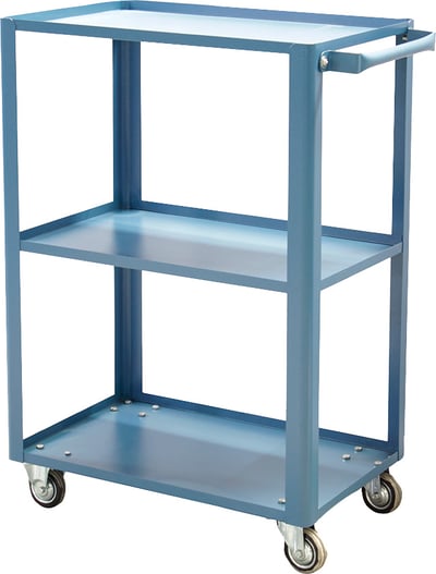 Carro para ferramentas, 60 cm x 40 cm x 89,8 cm, aberto, com 1 prateleira fixa, 75 kgf, azul