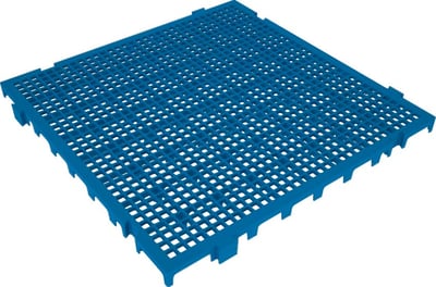 Piso plástico modular, 500 mm x 500 mm, azul, 42525