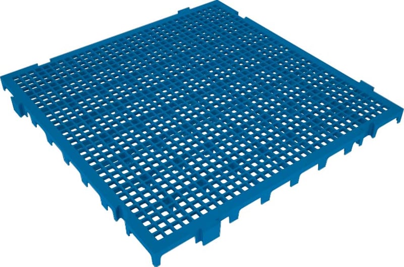 Piso plástico modular, 500 mm x 500 mm, azul, 42525