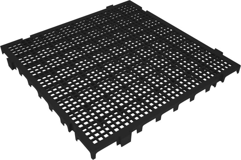 Piso plástico modular, 500 mm x 500 mm, preto, 42526