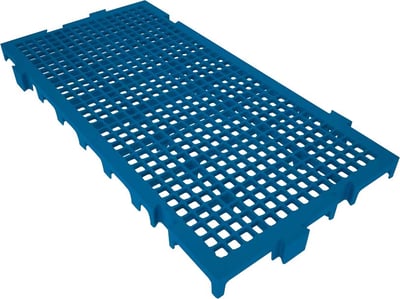 Piso plástico modular, 250 mm x 500 mm, azul, 42528