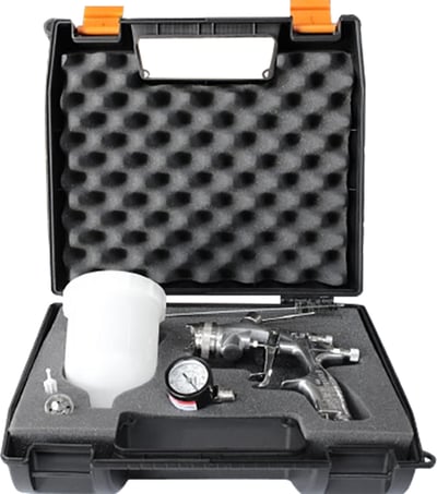 Pistola para pintura, tipo gravidade, 1,3 mm e 2,0 mm, caneca 600 ml, com manômetro e maleta, MLT-FLG-TOP
