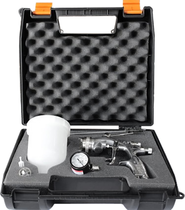 Pistola para pintura, tipo gravidade, 1,3 mm e 2,0 mm, caneca 600 ml, com manômetro e maleta, MLT-FLG-TOP