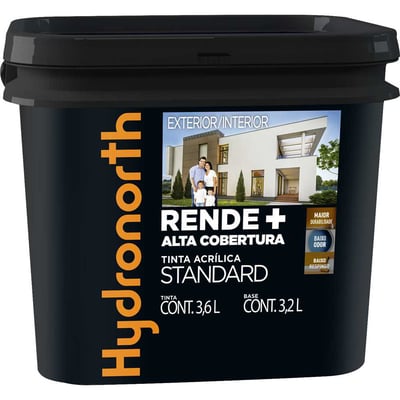 Tinta acrílica fosca, 3,6 litros, cor crômio, Rende + Alta Cobertura Standard