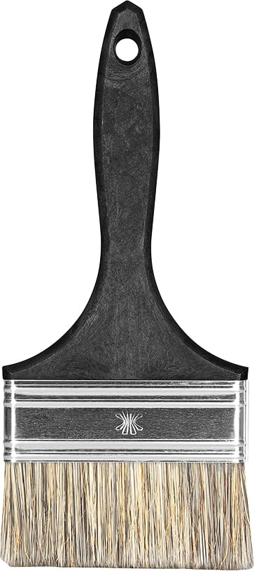 Pincel 4", com cerdas gris, cabo preto, Batalha