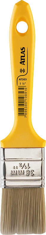 Pincel trincha média 1.1/2", cerda branca, Popular