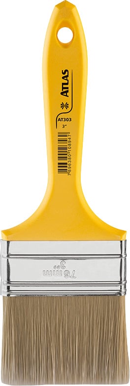 Pincel trincha média 3", cerda branca, Popular