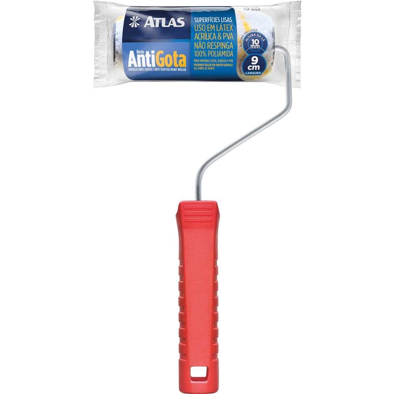 Rolo para pintura, 9 cm, com garfo, antigota, 321/9