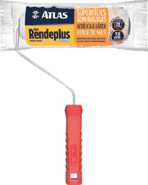 Rolo de microfibra para pintura, 15 cm, com suporte, AT327/15