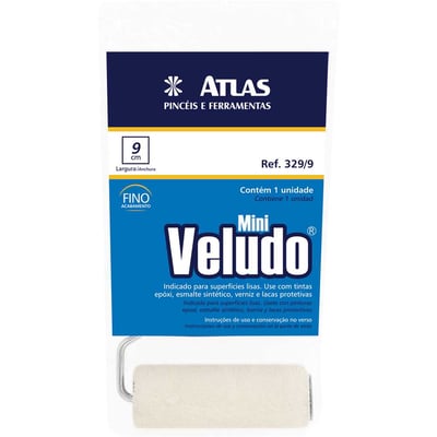 Rolo de lã de carneiro para pintura, 9 cm, com cabo