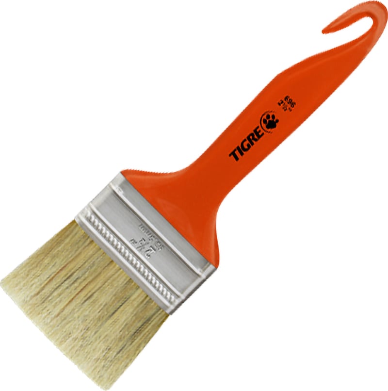 Pincel trincha média 2.1/2", cerda branca