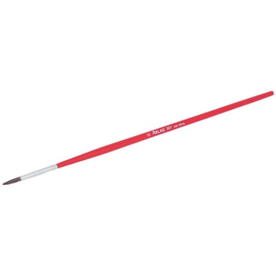 Pincel redondo, nº 10, cerdas pretas e cabo vermelho, 991/10