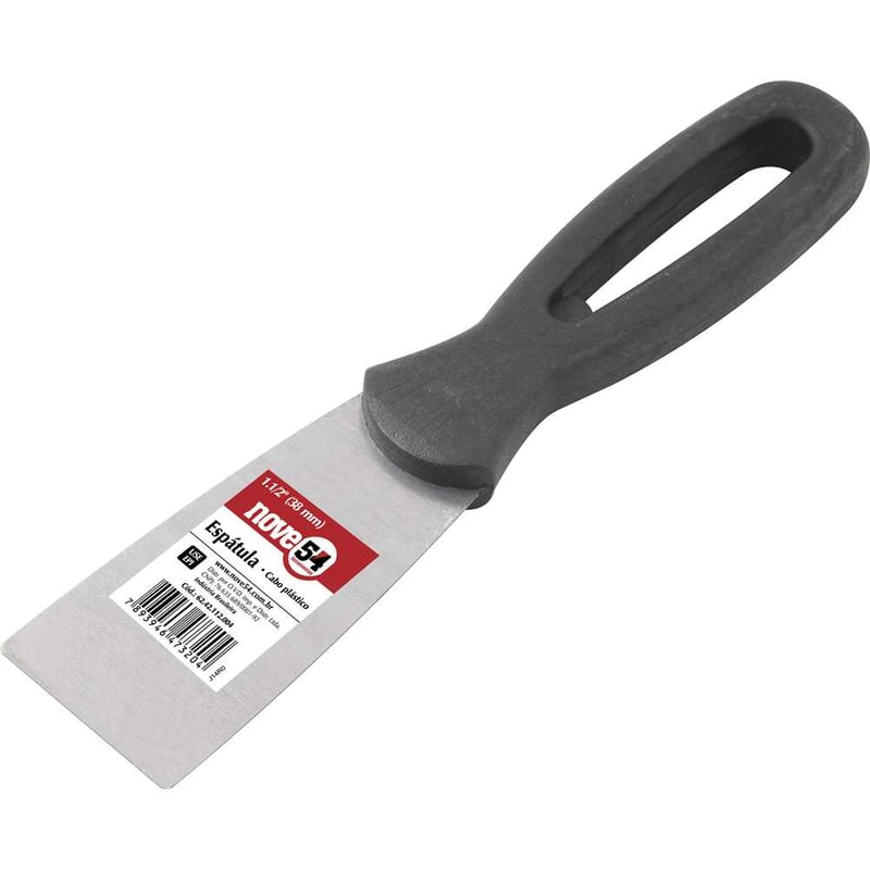 Espátula de aço, 1.1/2" - 38 mm, com cabo plástico