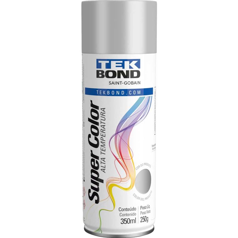 Tinta spray alumínio alta temperatura, 350 ml