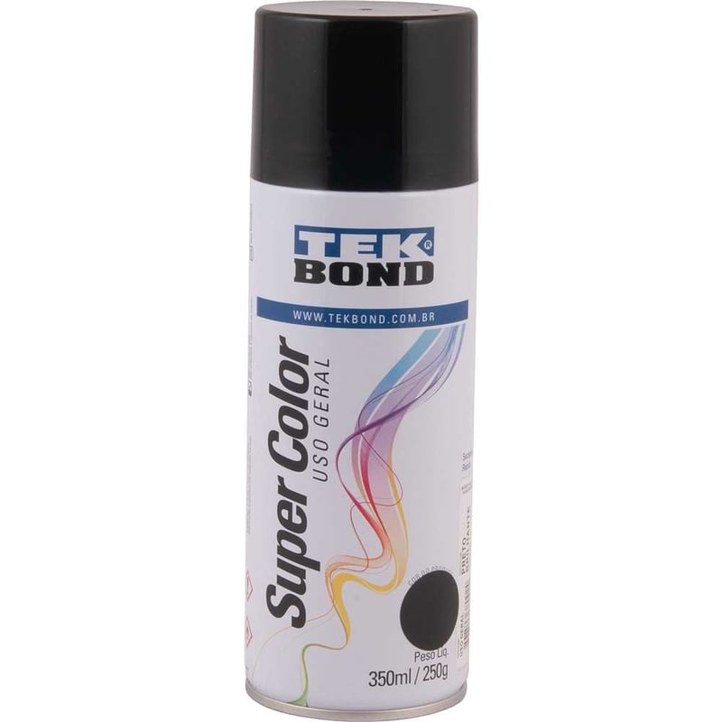 Tinta spray preto brilhante, 350 ml