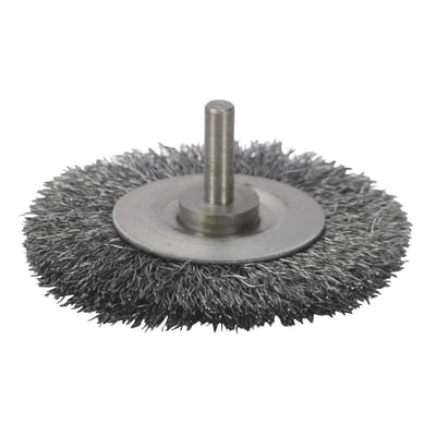 Escova circular aço ondulado 50 mm x 13 mm, haste 6 mm, fio 0,30 mm