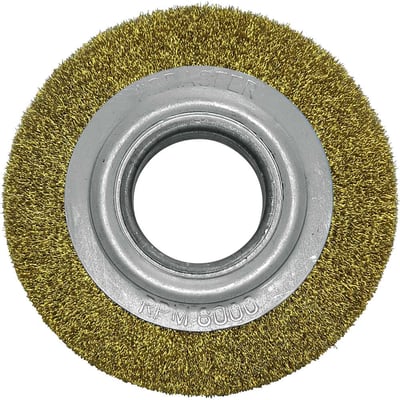 Escova circular de aço, ondulada, 125 mm x 19 mm Furo 13 mm prensada, fio 0,30 mm