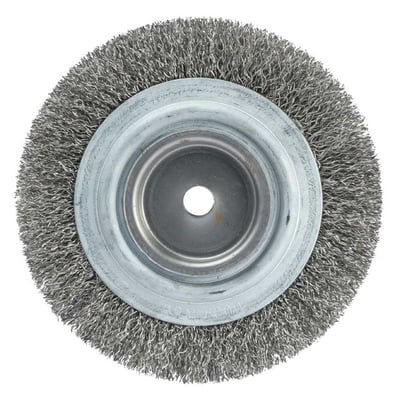 Escova circular, aço inox ondulado, 150 mm x 13 mm, fio 0,4 mm