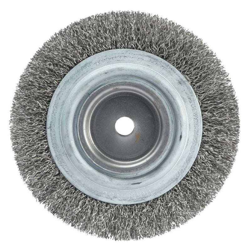 Escova circular, aço inox ondulado, 150 mm x 13 mm, fio 0,4 mm