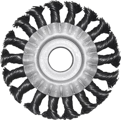 Escova circular de aço trançado, 115 mm x 13 mm, furo 22 mm, fio 0,6 mm, 12.500 rpm