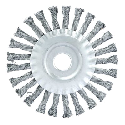 Escova circular de aço trançado, 150 mm x 13 mm, furo 22 mm, fio 0,5 mm, 9.000 rpm