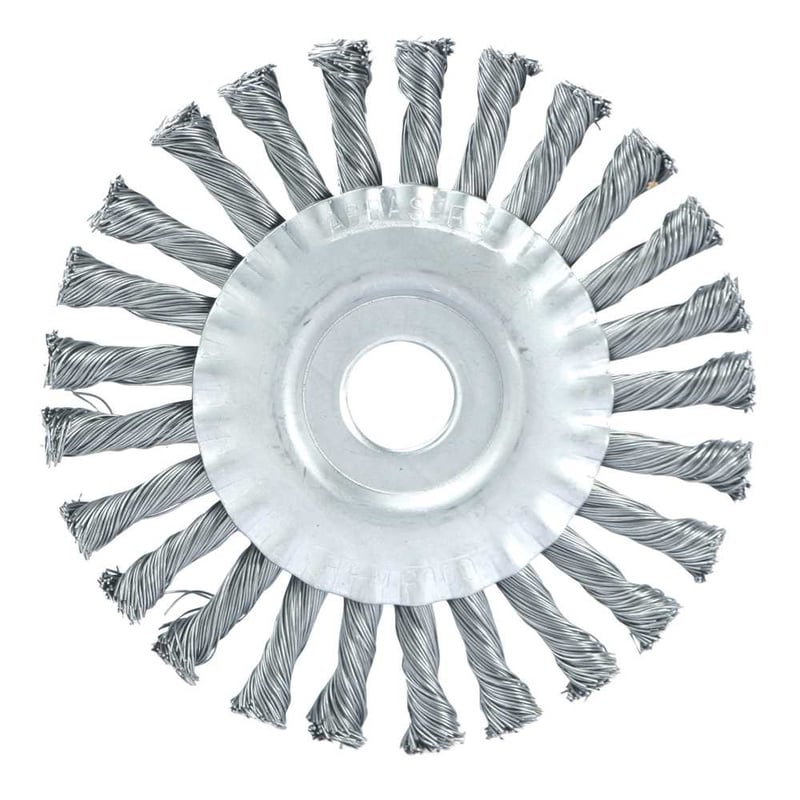 Escova circular de aço trançado, 150 mm x 13 mm, furo 22 mm, fio 0,5 mm, 9.000 rpm