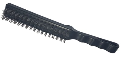 Escova manual com cerdas de aço, cabo de plástico