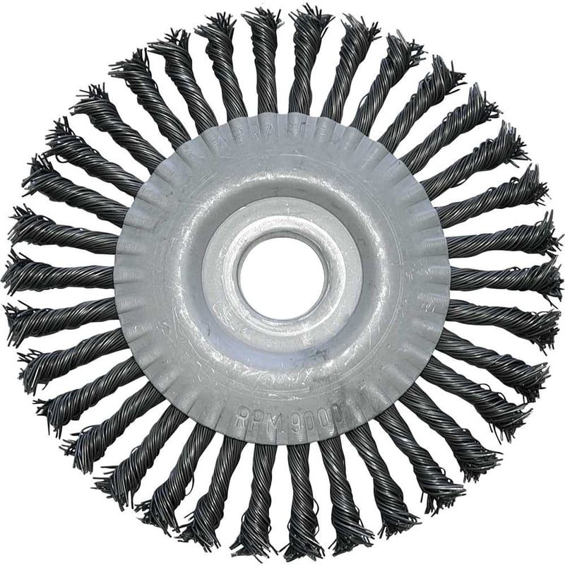 Escova circular, 150 mm x 13 mm x 22 mm, trançada em aço inox