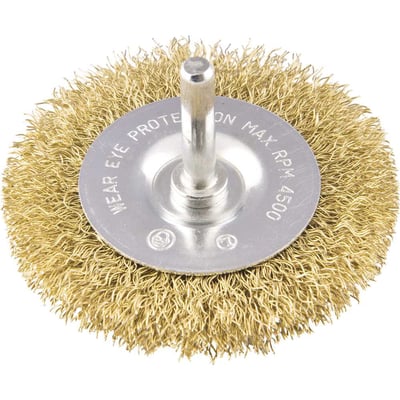 Escova circular 3" x 3/8" haste de 1/4" (76,2 mm x 9,53 mm x 6,35 mm)