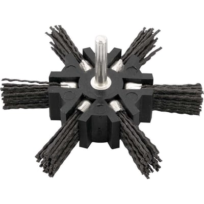 Escova circular de nylon seccionada 4" com haste de 1/4"